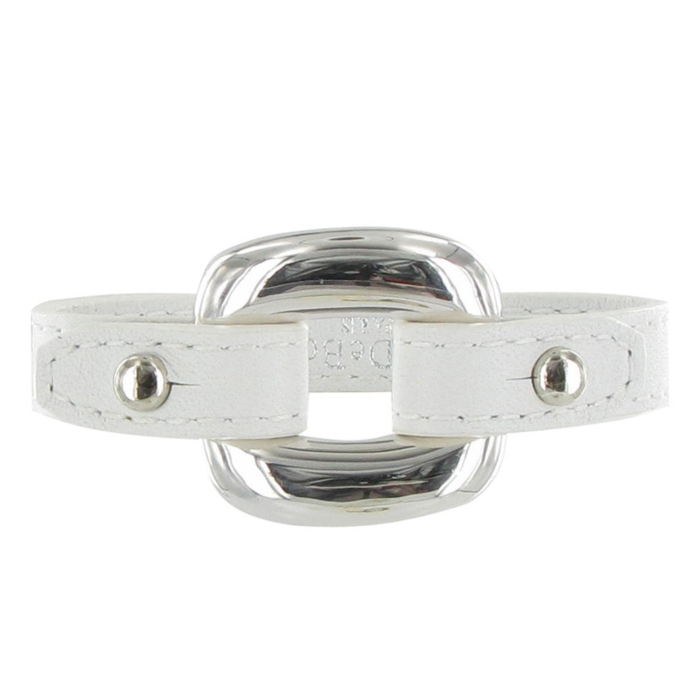 LES POULETTES BIJOUX Bracelet Cuir et Maille Carrée Argent 925 - Blanc