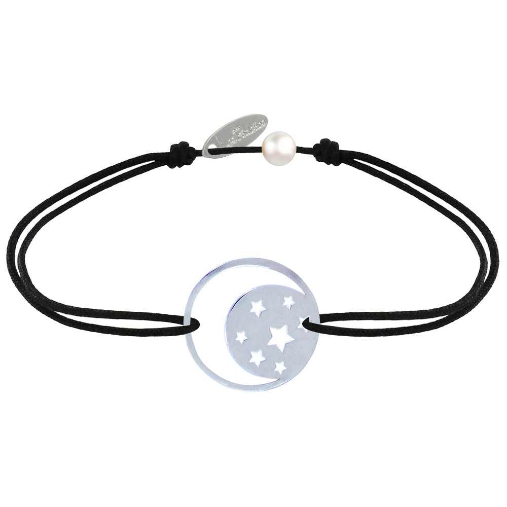 LES POULETTES BIJOUX Bracelet Lien Médaille Argent 925 Lune et Etoiles