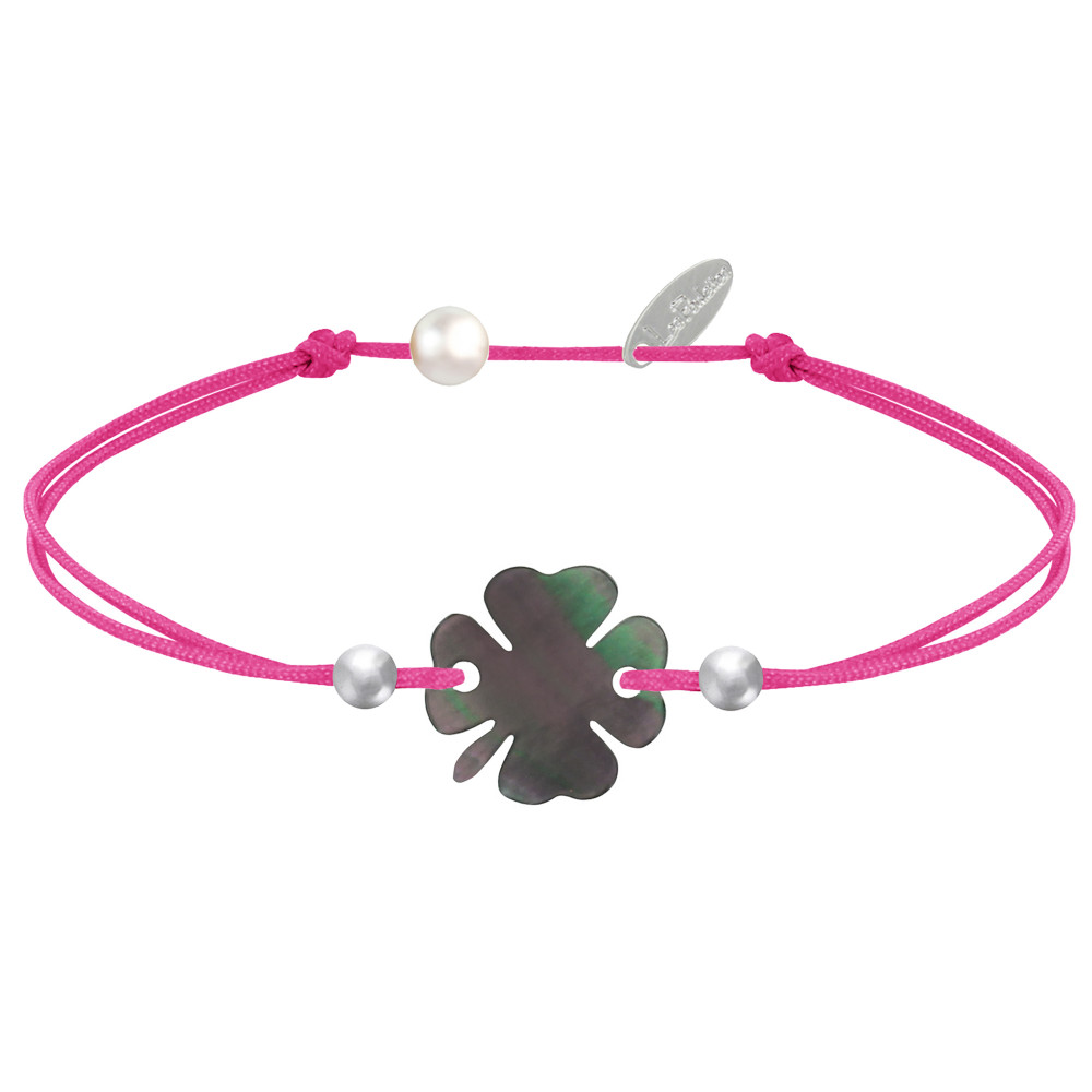LES POULETTES BIJOUX Bracelet Trèfle Nacre Grise et Perles d'Argent 925 - Classics -
