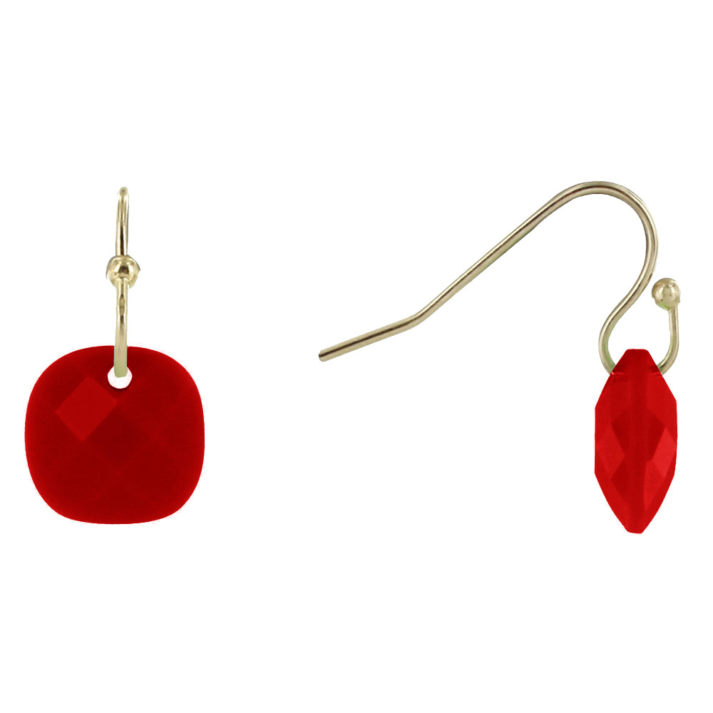 LES POULETTES BIJOUX Boucles d'Oreilles Plaqué Or Picot et Verre Facetté - Classics