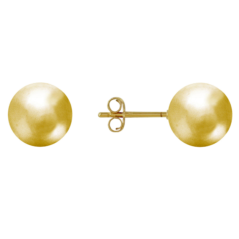 LES POULETTES BIJOUX - Boucles d'Oreilles Clou Plaqué Or Perles 12mm