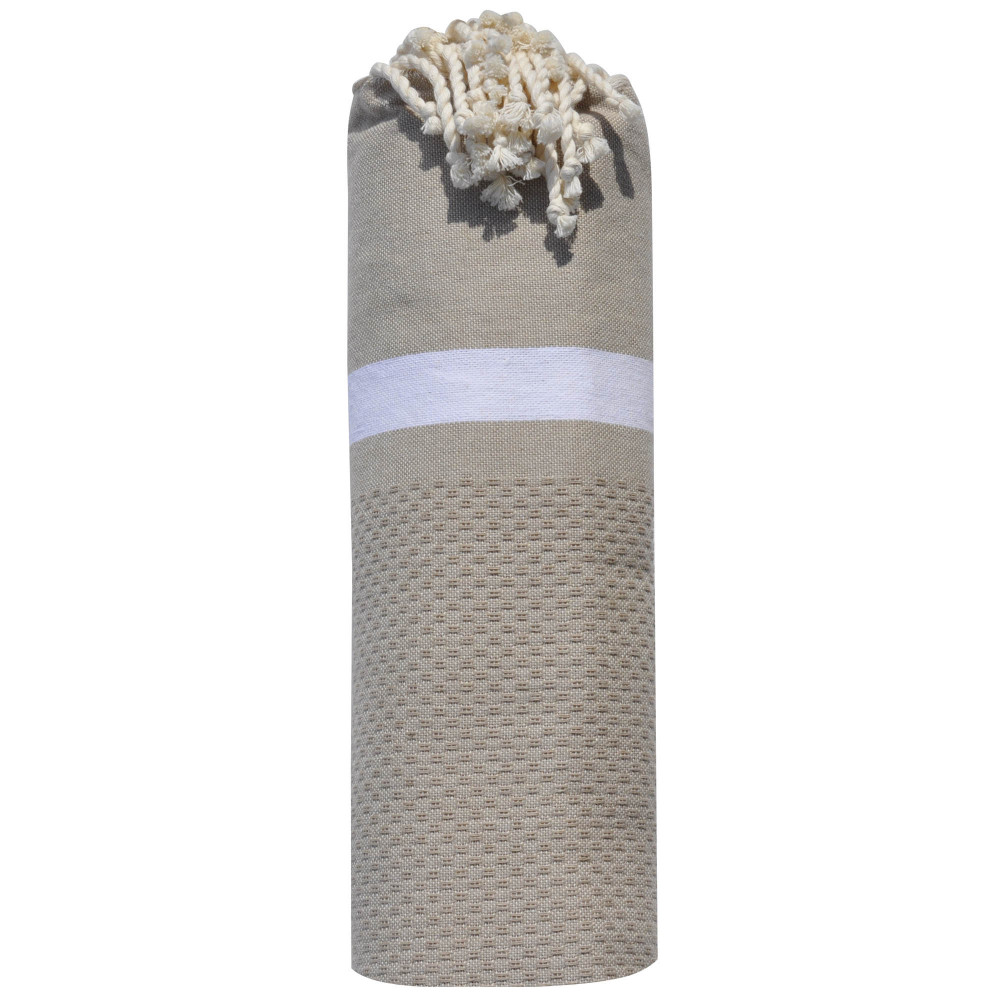 LES POULETTES BIJOUX - Fouta Drap Plage et Hammam Coton Nid d'Abeille avec Bande Bla