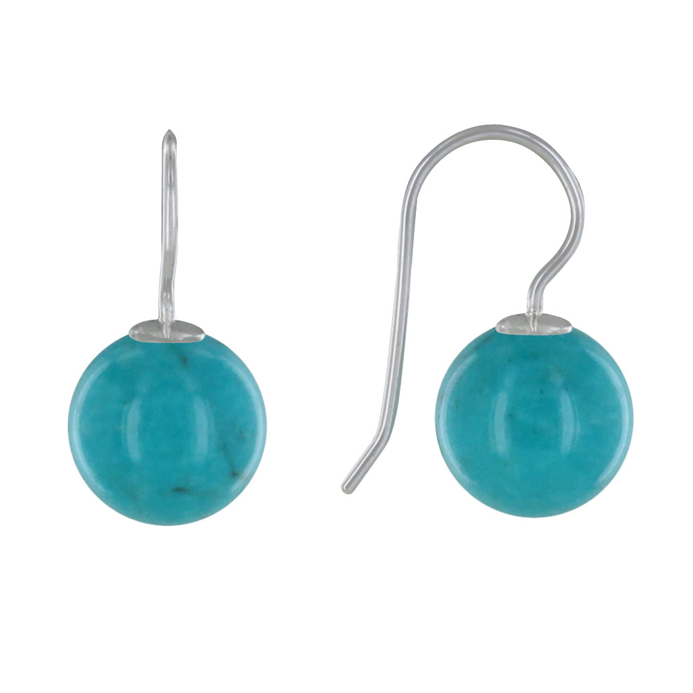 LES POULETTES BIJOUX Boucles d'Oreilles Argent Billes de Turquoise