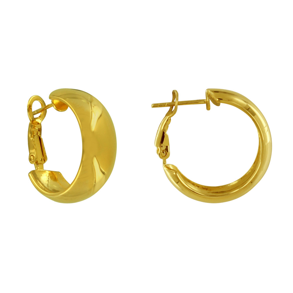 LES POULETTES BIJOUX Boucles d'Oreilles Argent Doré Créoles Lisses