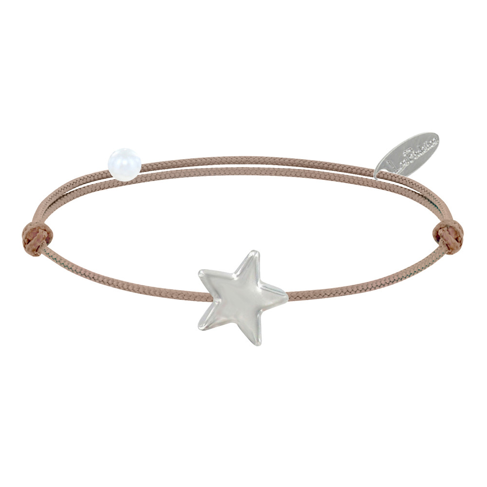 LES POULETTES BIJOUX Bracelet Lien Etoile d'Argent 925 - Classics - Beige