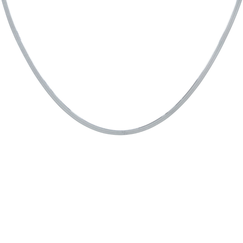 LES POULETTES BIJOUX Collier Argent Rhodié Mailles Serpent Plates