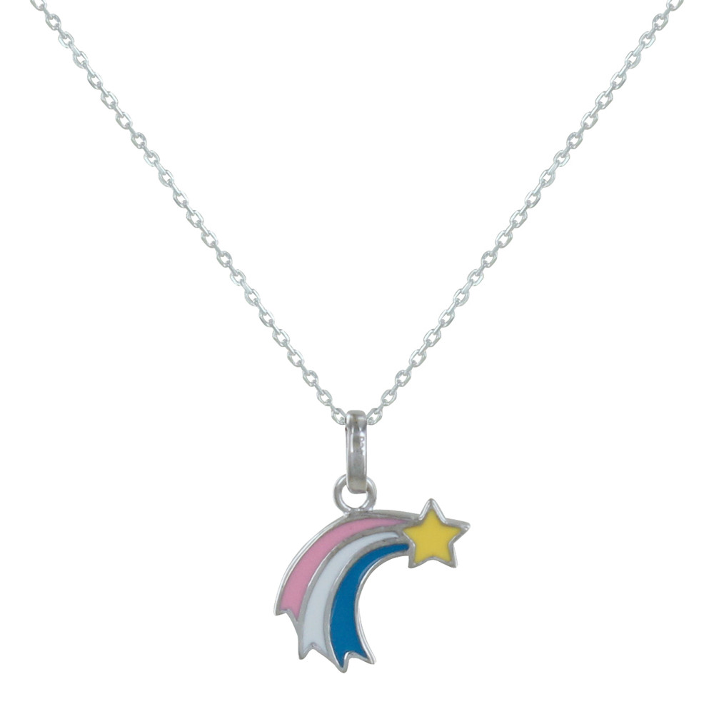 LES POULETTES BIJOUX - Collier Argent 925 Etoile Filante Multicolore