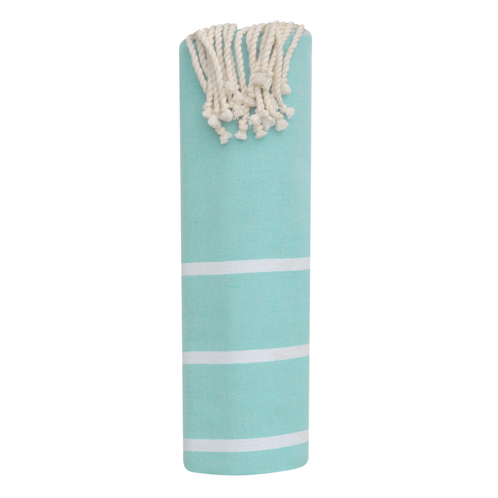 LES POULETTES BIJOUX Fouta Drap Plage et Hammam Coton Couleur Turquoise Clair Petite