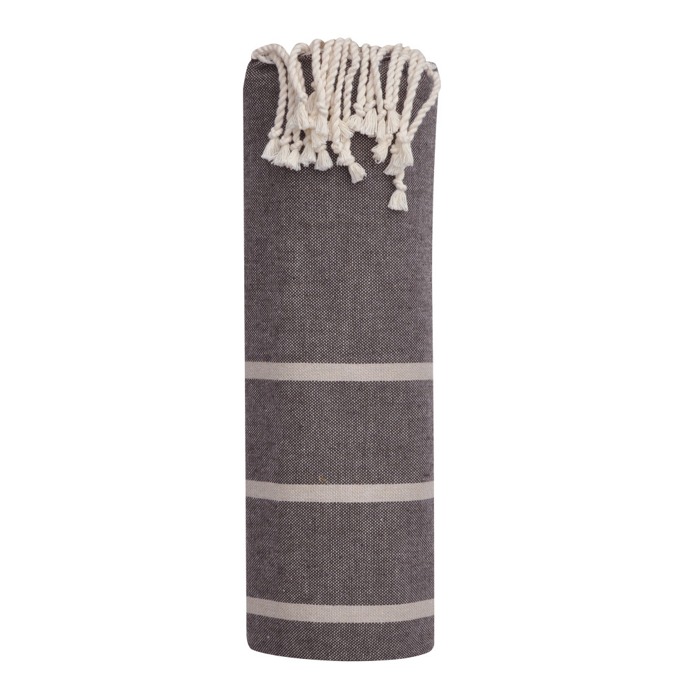 LES POULETTES BIJOUX Fouta Drap Plage et Hammam Coton Couleur Marron Foncé Petites R