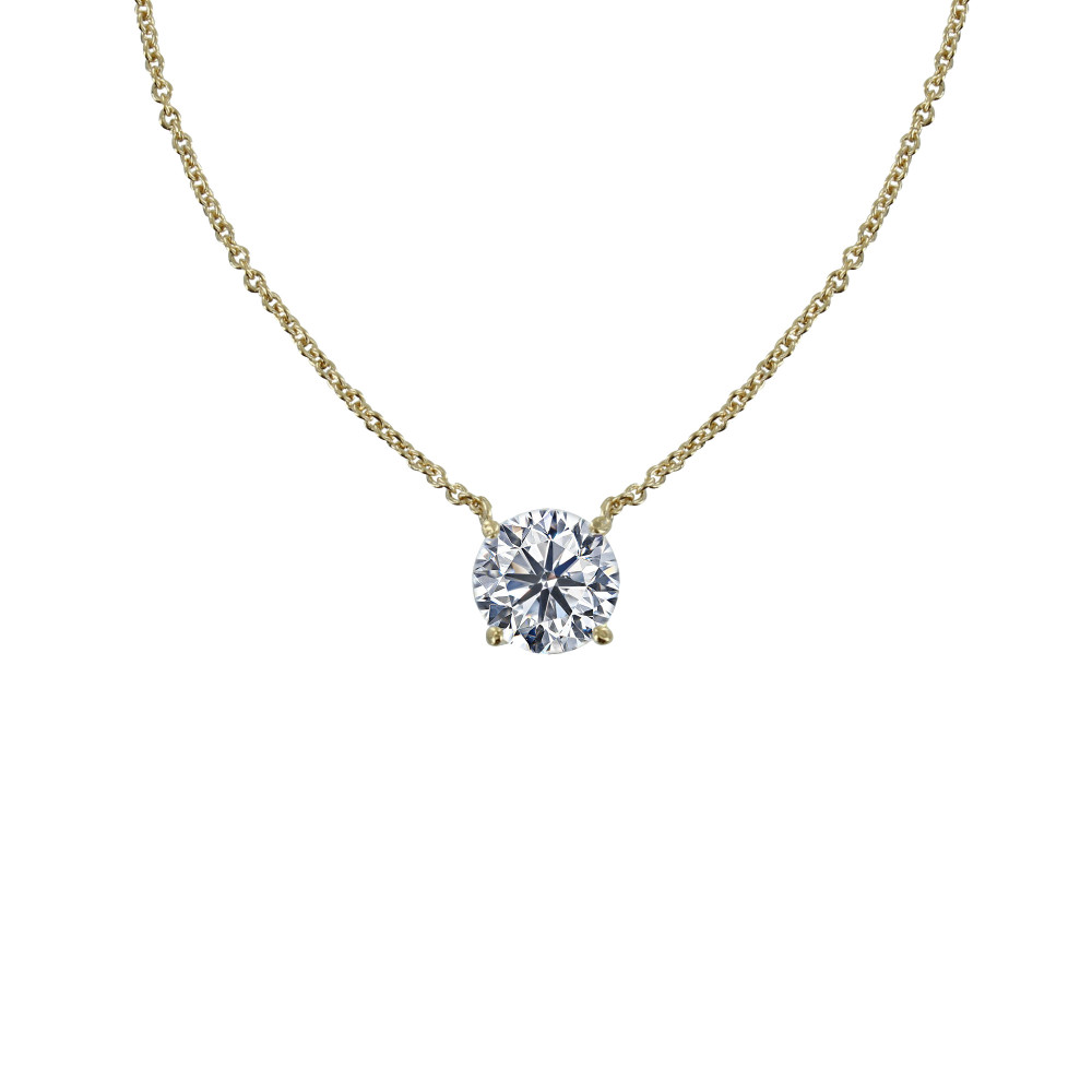 LES POULETTES BIJOUX Collier Plaqué Or Solitaire Cristal 7mm