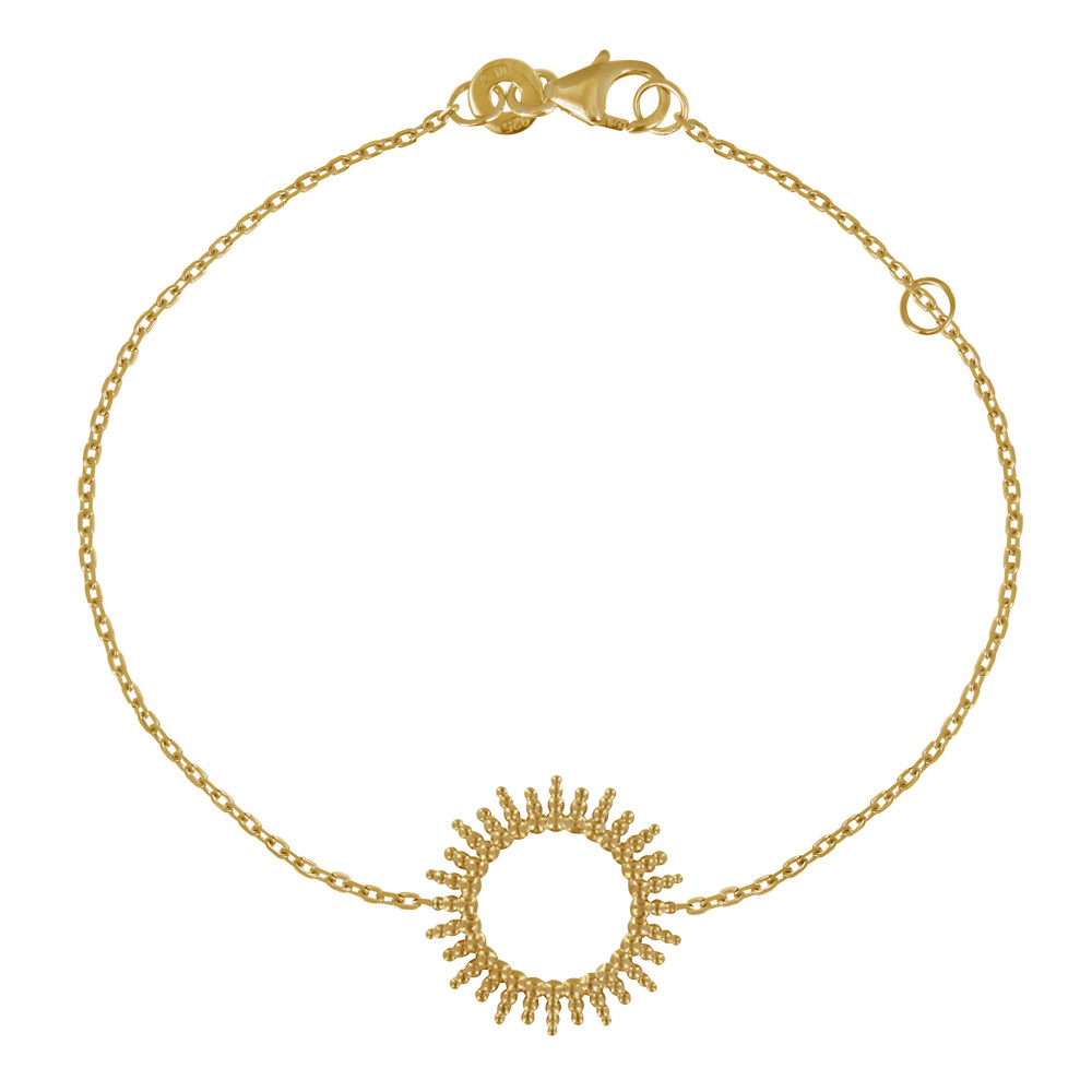 LES POULETTES BIJOUX Bracelet Plaqué Or Soleil de Billes Ajouré
