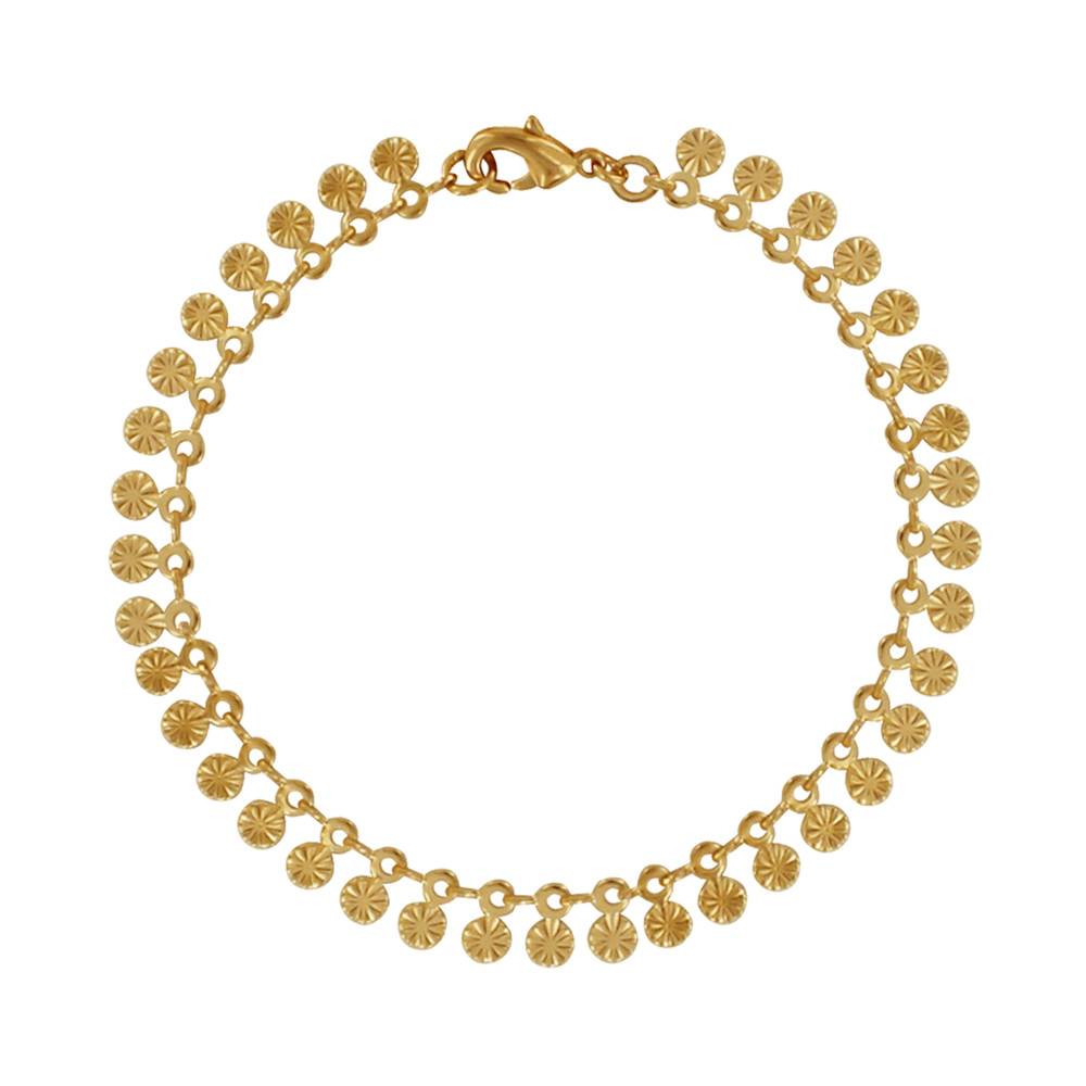 LES POULETTES BIJOUX Bracelet Plaqué Or Médailles Soleil