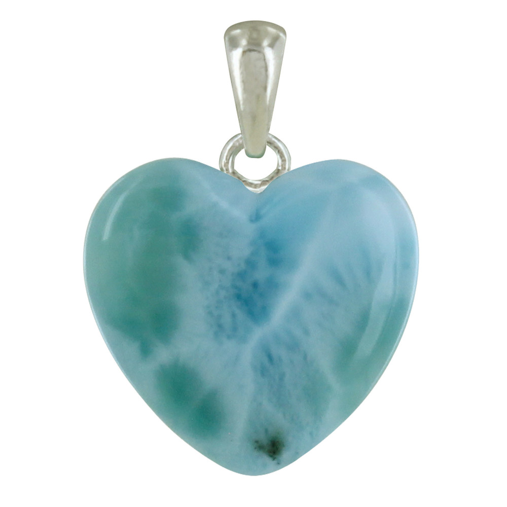 LES POULETTES BIJOUX Pendentif Argent Coeur de Larimar