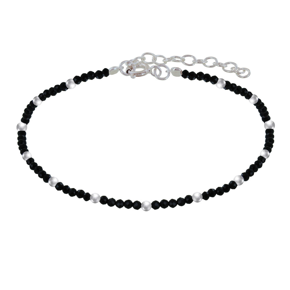 LES POULETTES BIJOUX Bracelet Argent Perles et Onyx Noir Facetté