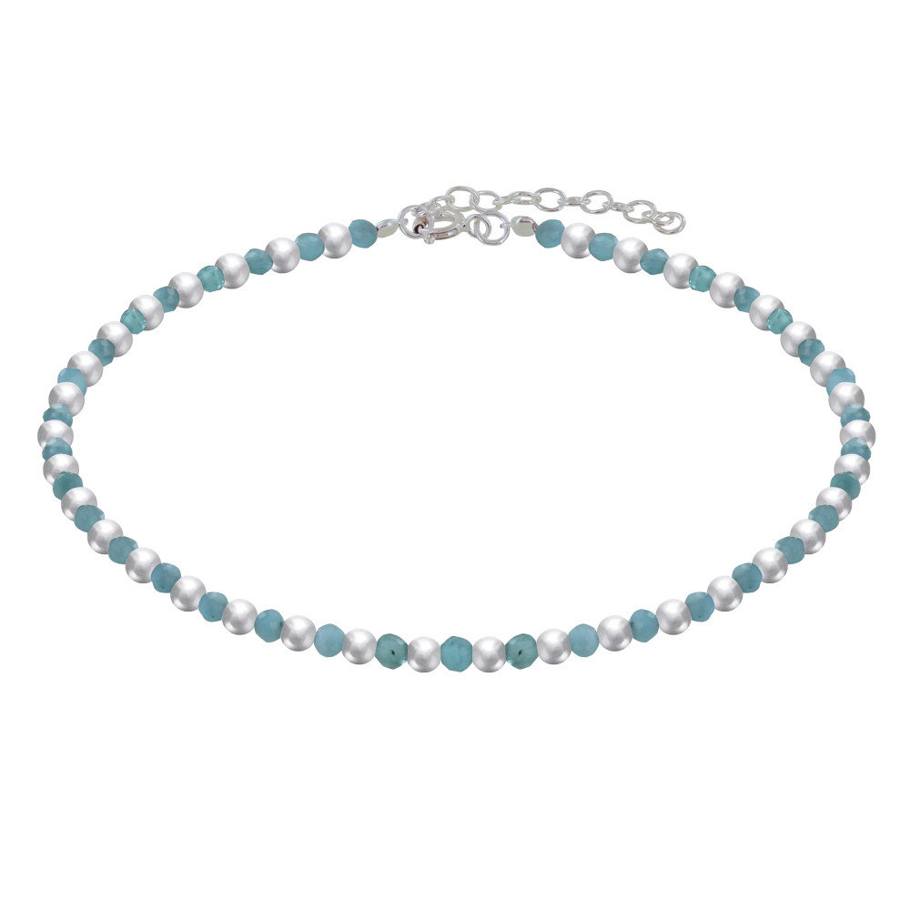 LES POULETTES BIJOUX Bracelet Perles Argent et Perles d'Amazonite Facetté