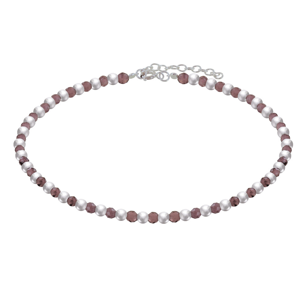LES POULETTES BIJOUX Bracelet Perles Argent et Perles de Grenat Rouge Facetté