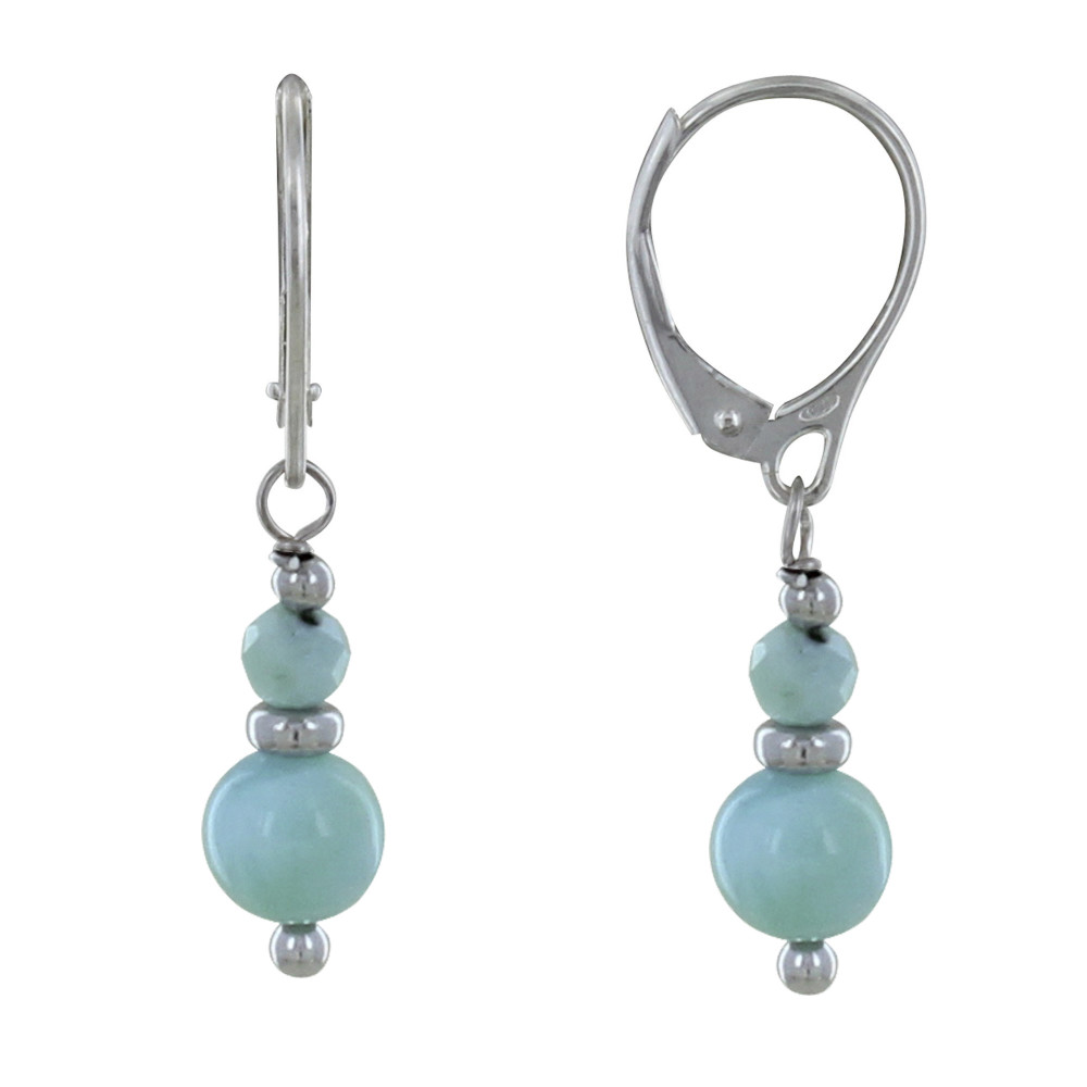 LES POULETTES BIJOUX Boucles d'Oreilles Argent Dormeuse Perle et Anneau Facetté de L