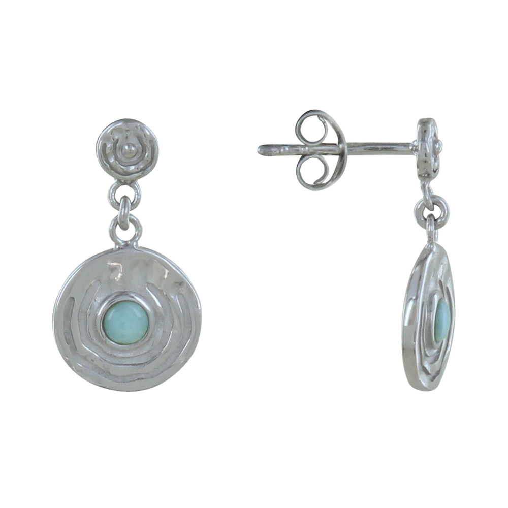 LES POULETTES BIJOUX Boucles d'Oreilles Argent 925 Médaille Ronde et Demi Perle de L LES POULETTES BIJOUX Boucles d'Oreilles Argent 925 Médaille Ronde et Demi Perle de L