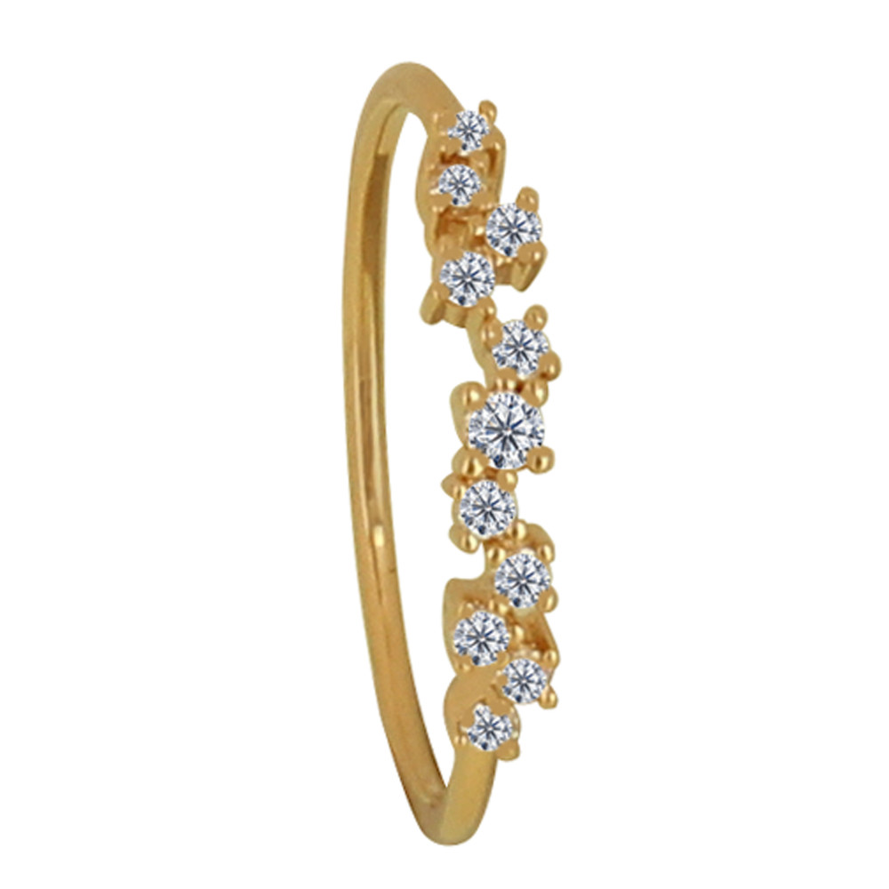 LES POULETTES BIJOUX Bague Plaqué Or Couronne de Strass Ronds - taille 50