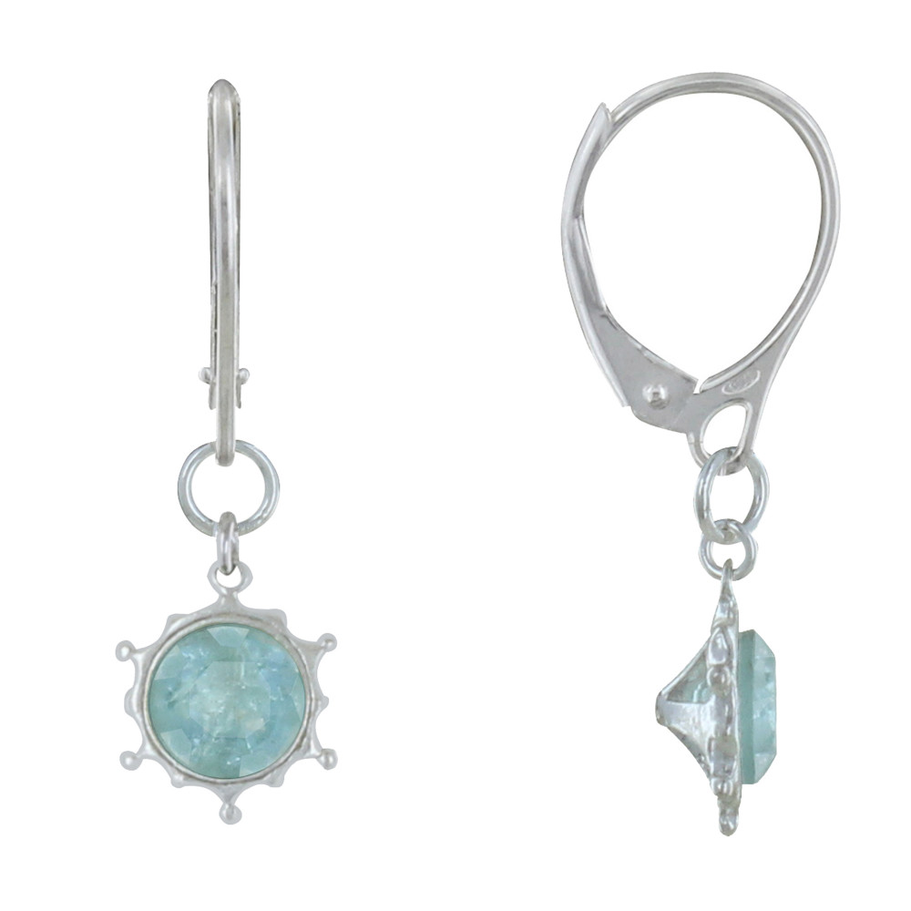 LES POULETTES BIJOUX Boucles d'Oreilles Dormeuse Argent Soleil de Topaze