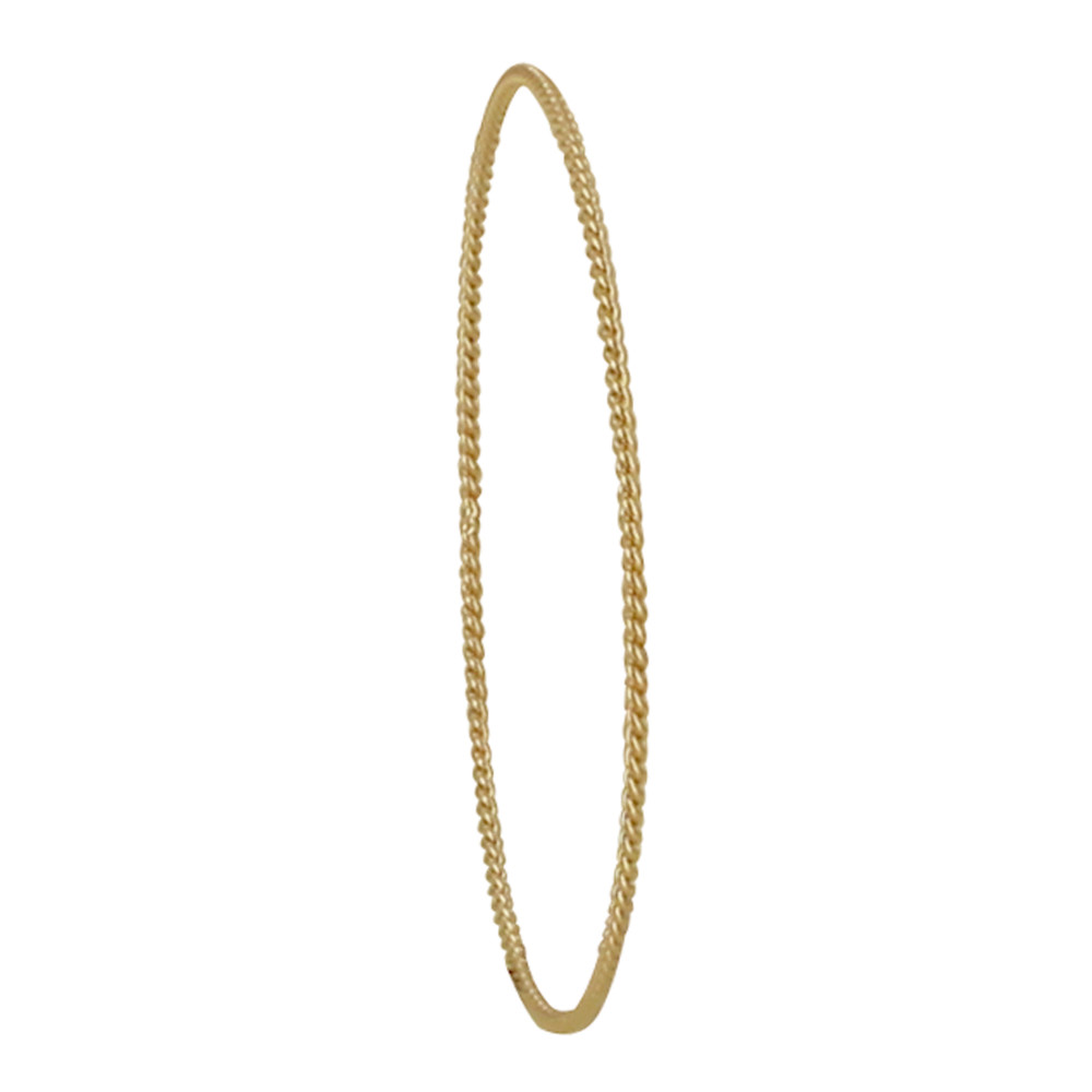 LES POULETTES BIJOUX Bracelet Plaqué Or Jonc Torsadé Très Fin 6,3cm