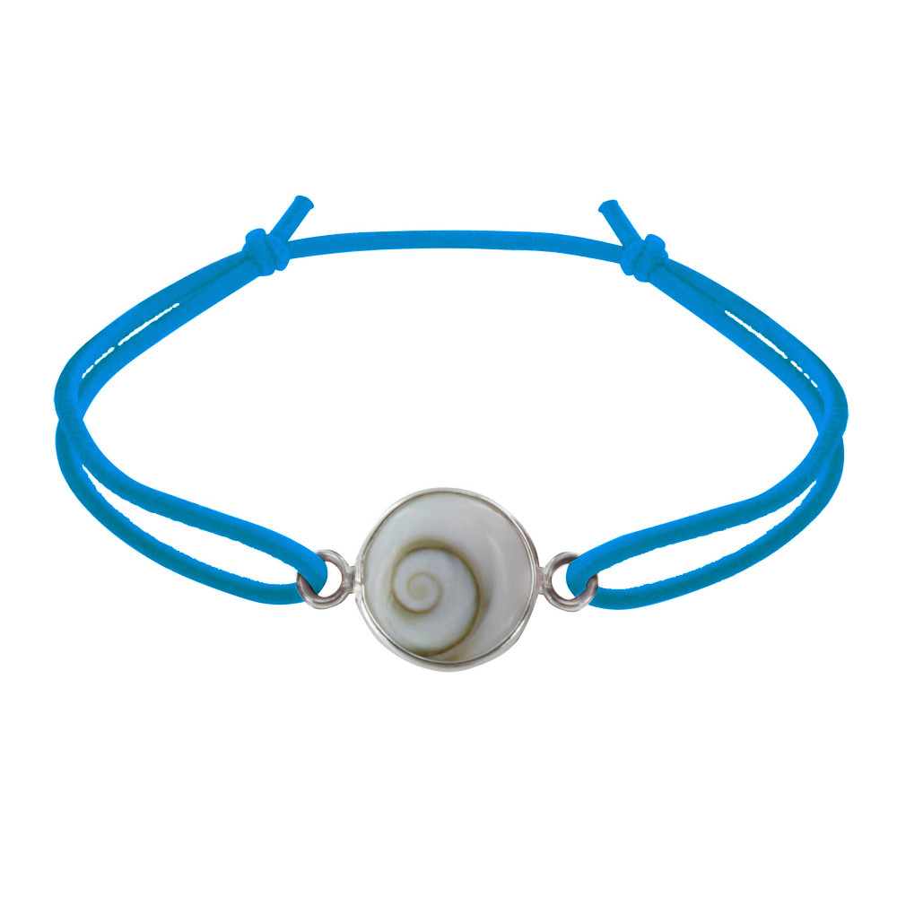 LES POULETTES BIJOUX Bracelet Lien Elastique Oeil de Sainte Lucie Rond Argent 925 -