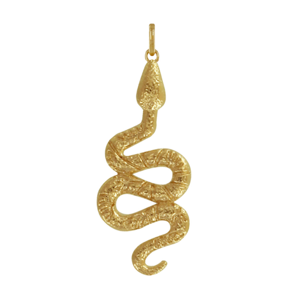 LES POULETTES BIJOUX Pendentif Plaqué Or Long Serpent