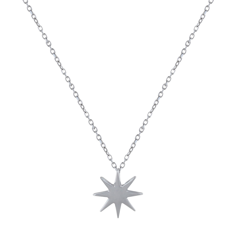 LES POULETTES BIJOUX - Collier Argent 925 Rhodié Etoile du Berger