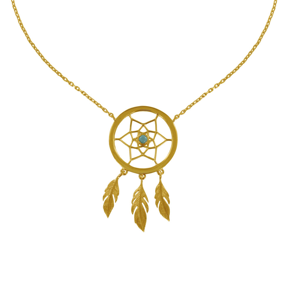 LES POULETTES BIJOUX Collier Plaqué Or Attrape Rêve