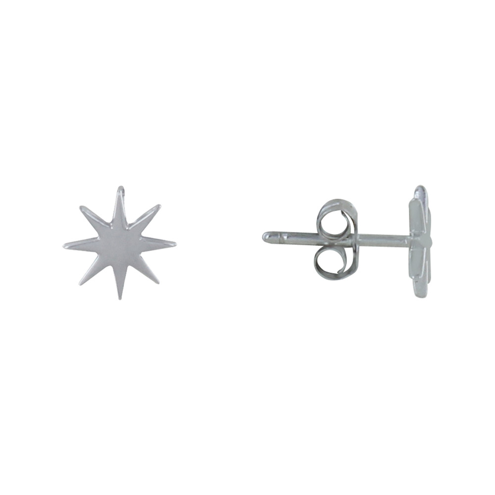 LES POULETTES BIJOUX Boucles d'Oreilles Argent 925 Rhodié Etoile du Berger
