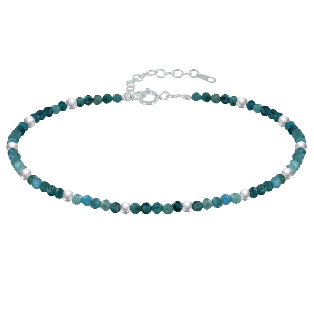 LES POULETTES BIJOUX Bracelet Argent Perles et Apatite Bleue Facetté M2