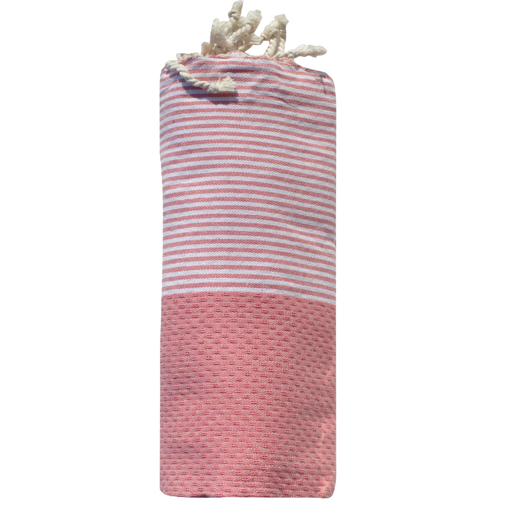 LES POULETTES BIJOUX Fouta Drap Plage et Hammam Coton Nid d'Abeille Rose Bonbon Peti