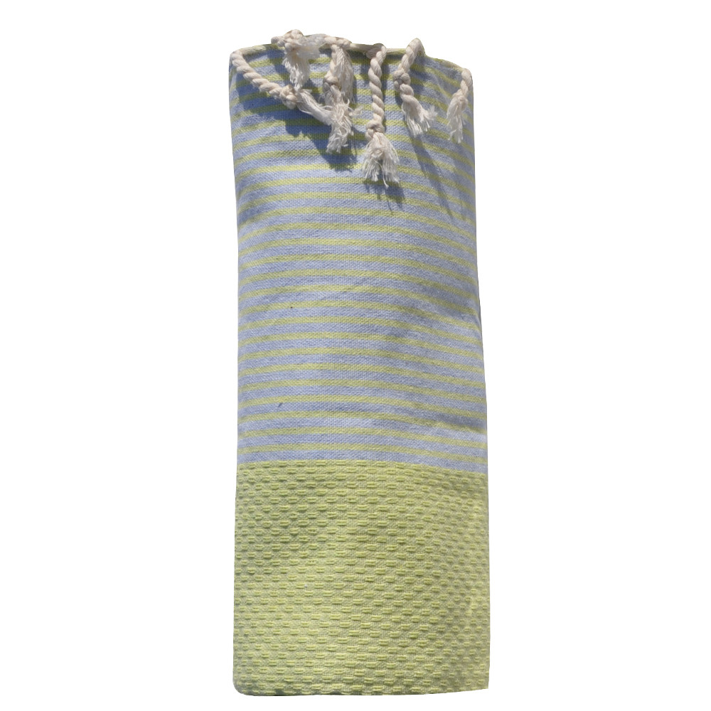 LES POULETTES BIJOUX - Fouta Drap Plage et Hammam Coton Nid d'Abeille Vert Petites R