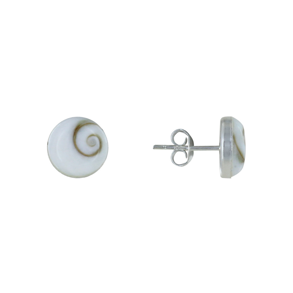 LES POULETTES BIJOUX Boucles d'Oreilles Argent Clous Oeil de Ste Lucie Rond