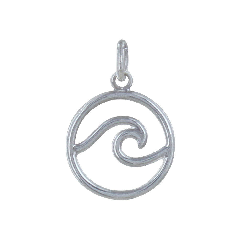 LES POULETTES BIJOUX Pendentif Argent 925 Rond Symbole Vague Ajourée LES POULETTES BIJOUX Pendentif Argent 925 Rond Symbole Vague Ajourée