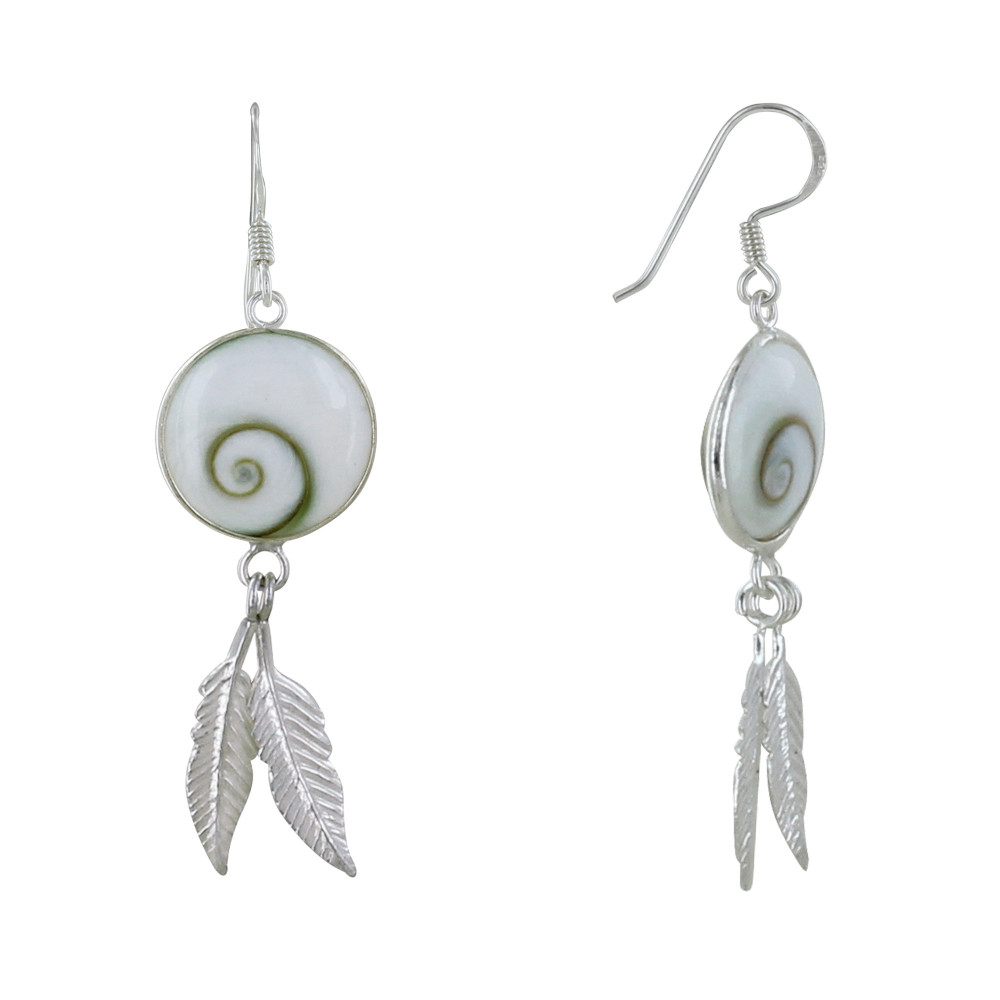 LES POULETTES BIJOUX Boucles d'Oreilles Argent 925 Oeil de Sainte Lucie et Deux Peti