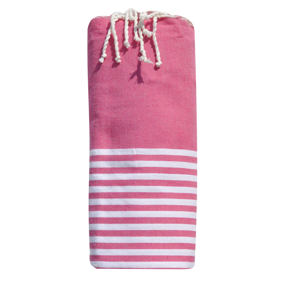 LES POULETTES BIJOUX Grand Fouta Drap Plage et Hammam Coton Petites Rayures Blanches