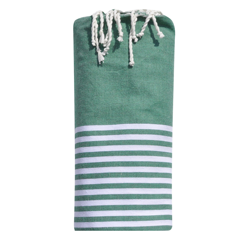 LES POULETTES BIJOUX Grand Fouta Drap Plage et Hammam Coton Petites Rayures Blanches