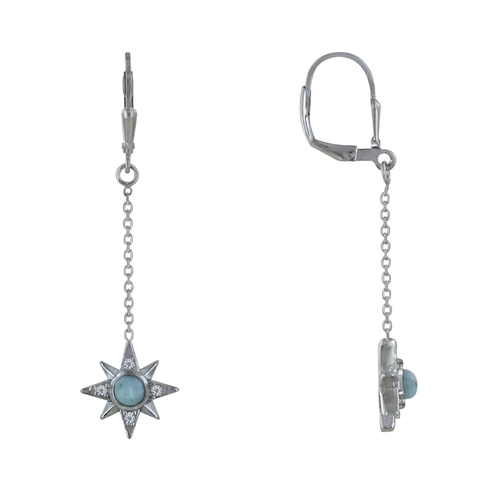 LES POULETTES BIJOUX Boucles d'Oreilles Argent Dormeuse Chainette Etoile Polaire et