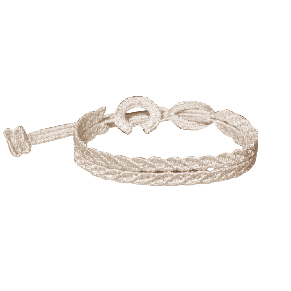 LES POULETTES BIJOUX Cruciani Bracelet Homme Dentelle Prospérité Beige