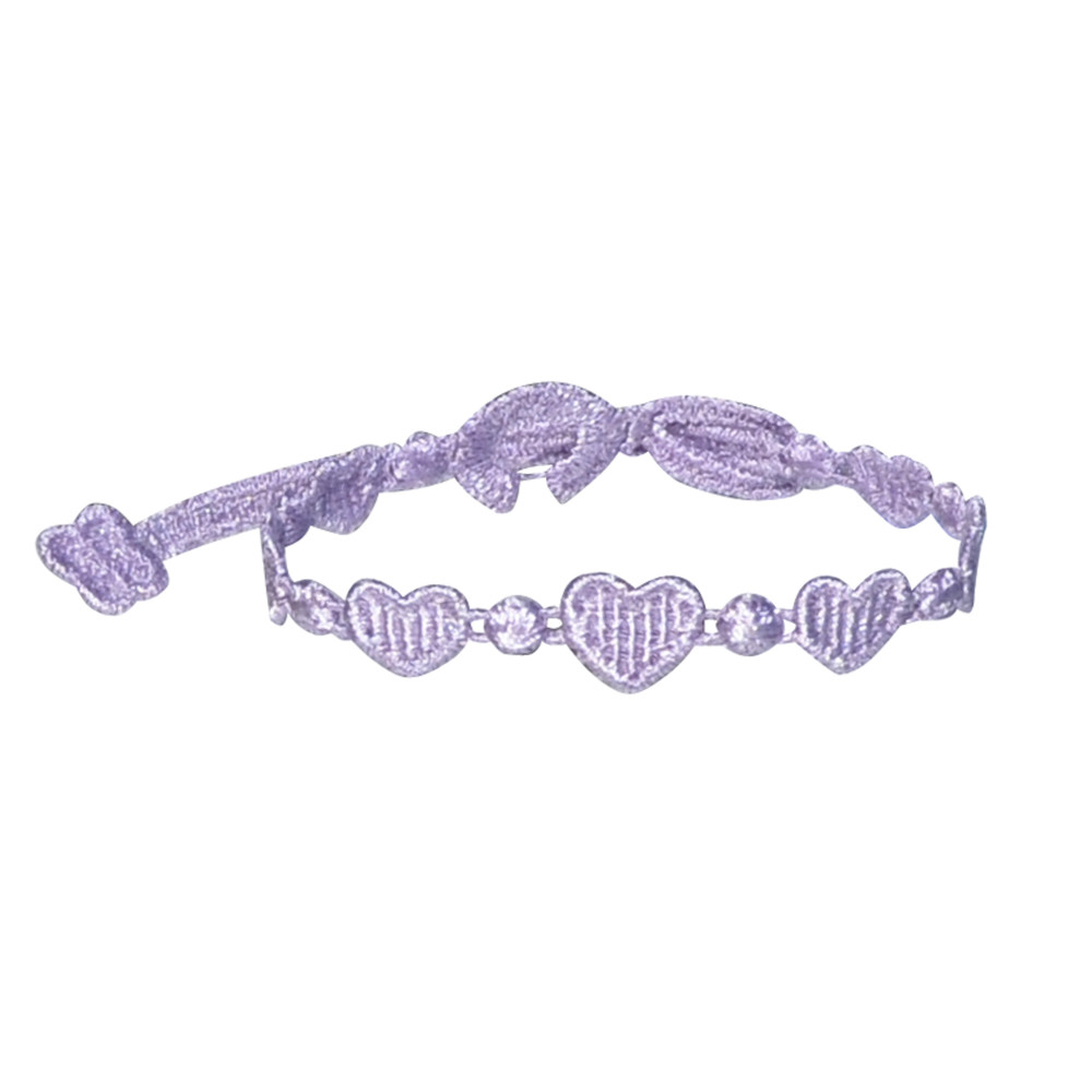 LES POULETTES BIJOUX Cruciani Bracelet Dentelle Heartbeat - Violet clair