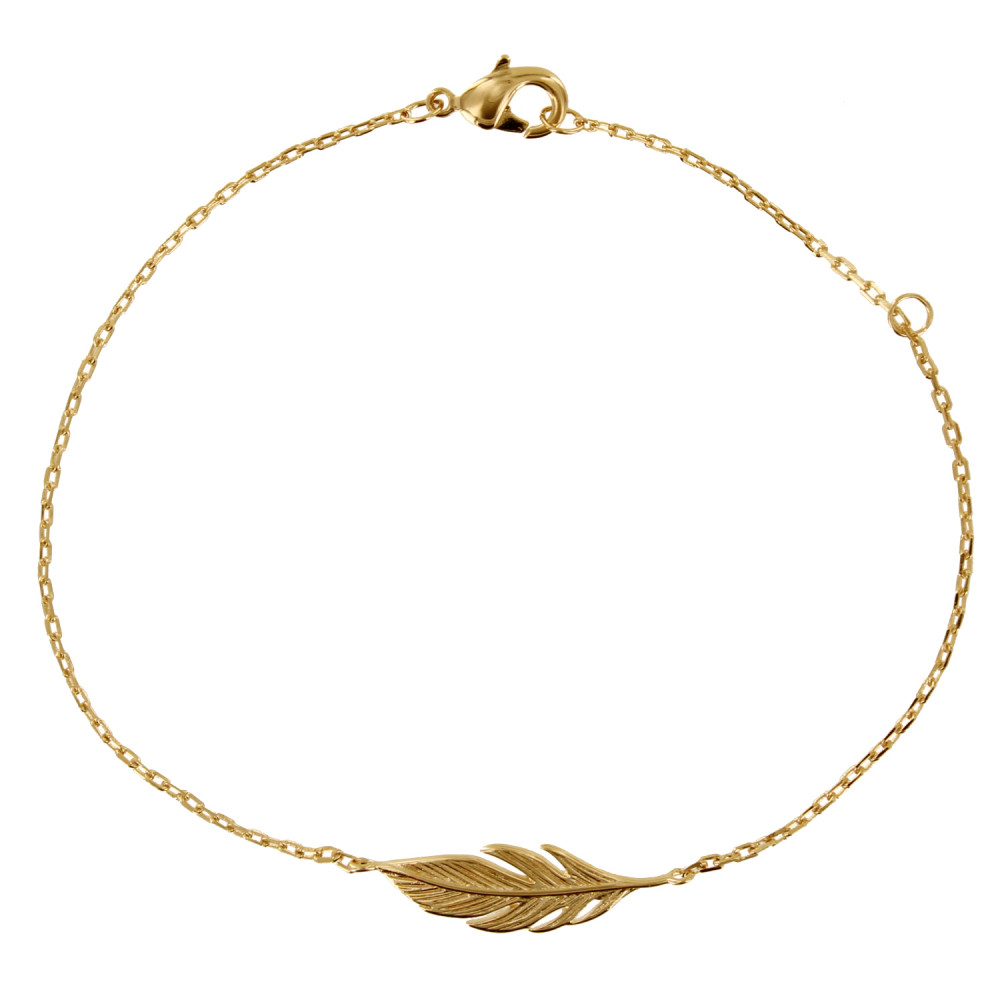 LES POULETTES BIJOUX Bracelet Plaqué Or Petite Plume