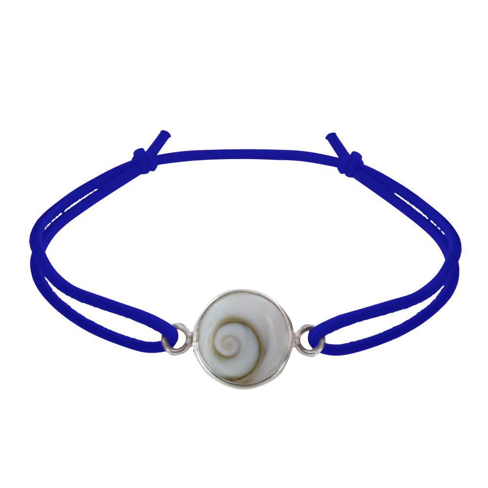 LES POULETTES BIJOUX Bracelet Lien Elastique Oeil de Sainte Lucie Rond Argent 925 -