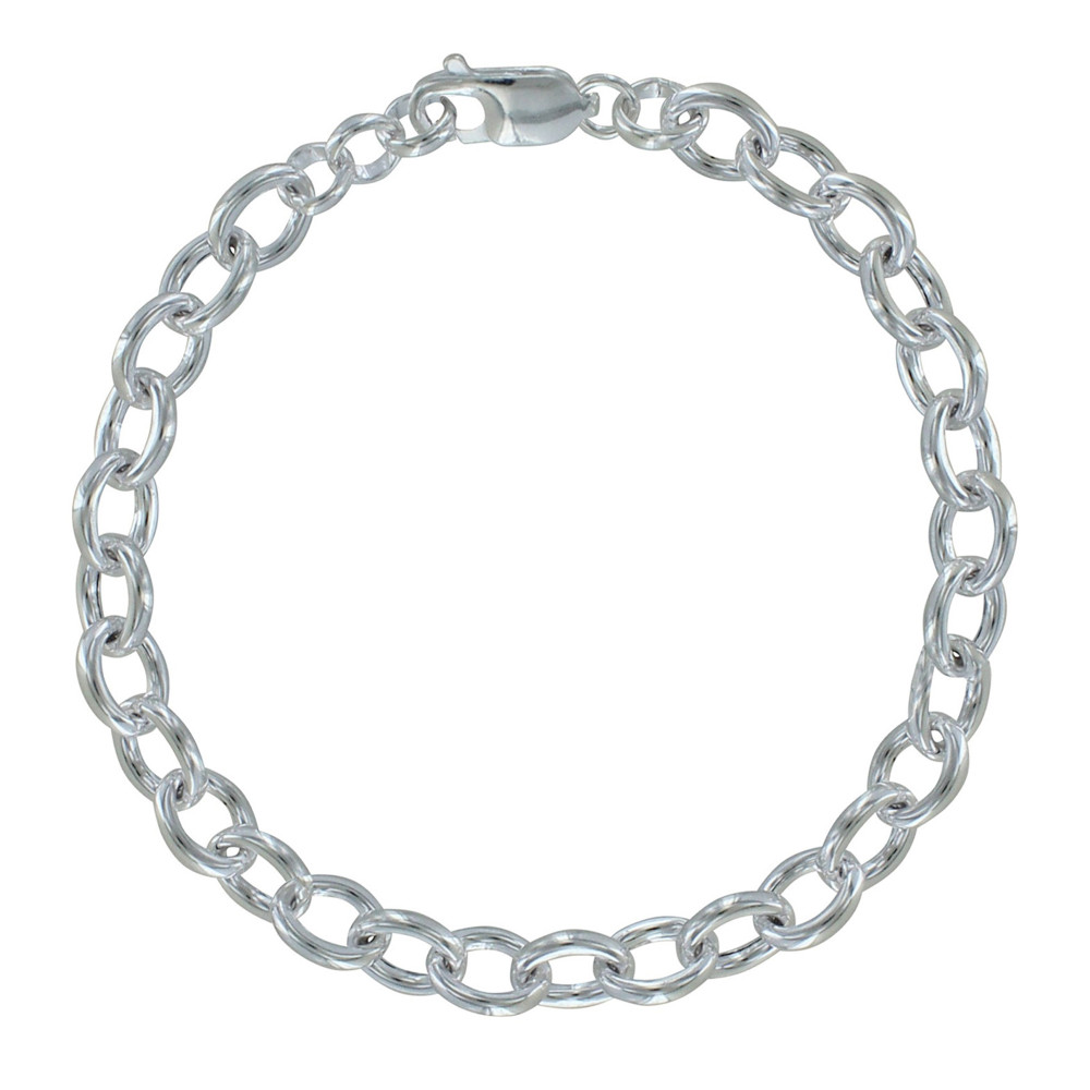 LES POULETTES BIJOUX Bracelet Argent 925 Gourmette Gros Maillons