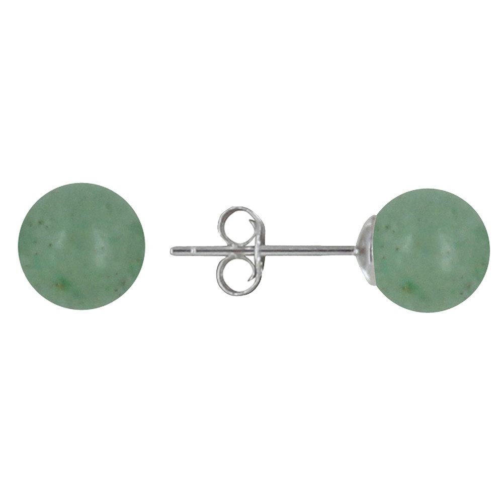 LES POULETTES BIJOUX Boucles d'Oreilles Clou Argent 925 Rhodié et Perles d'Aventurin
