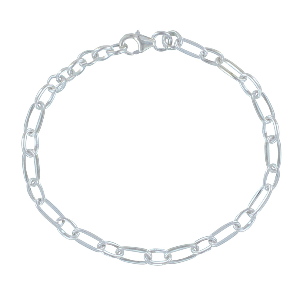 LES POULETTES BIJOUX Bracelet Argent Petites et Moyennes Mailles Cheval