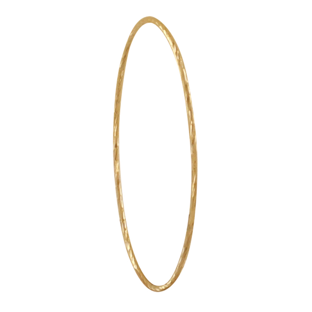 LES POULETTES BIJOUX Bracelet Plaqué Or Jonc Ciselé Très Fin Rond 6,2cm