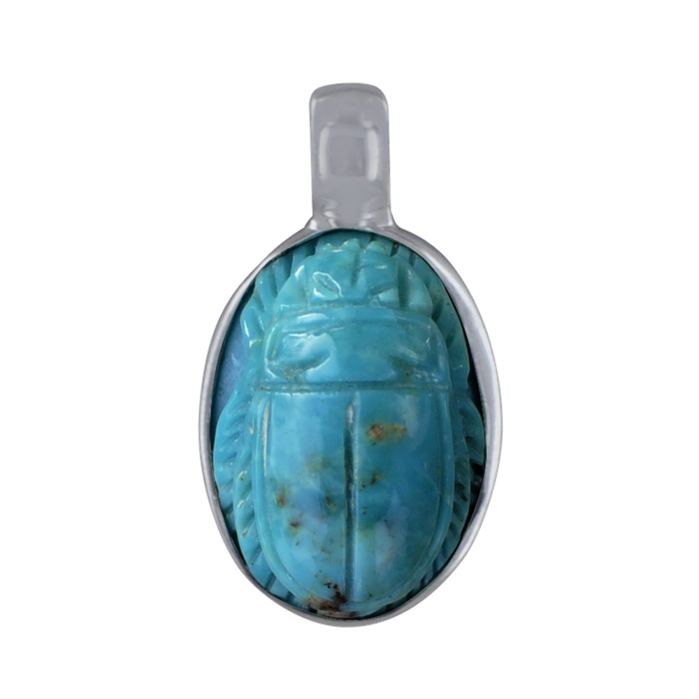 LES POULETTES BIJOUX Pendentif Argent Scarabée de Turquoise