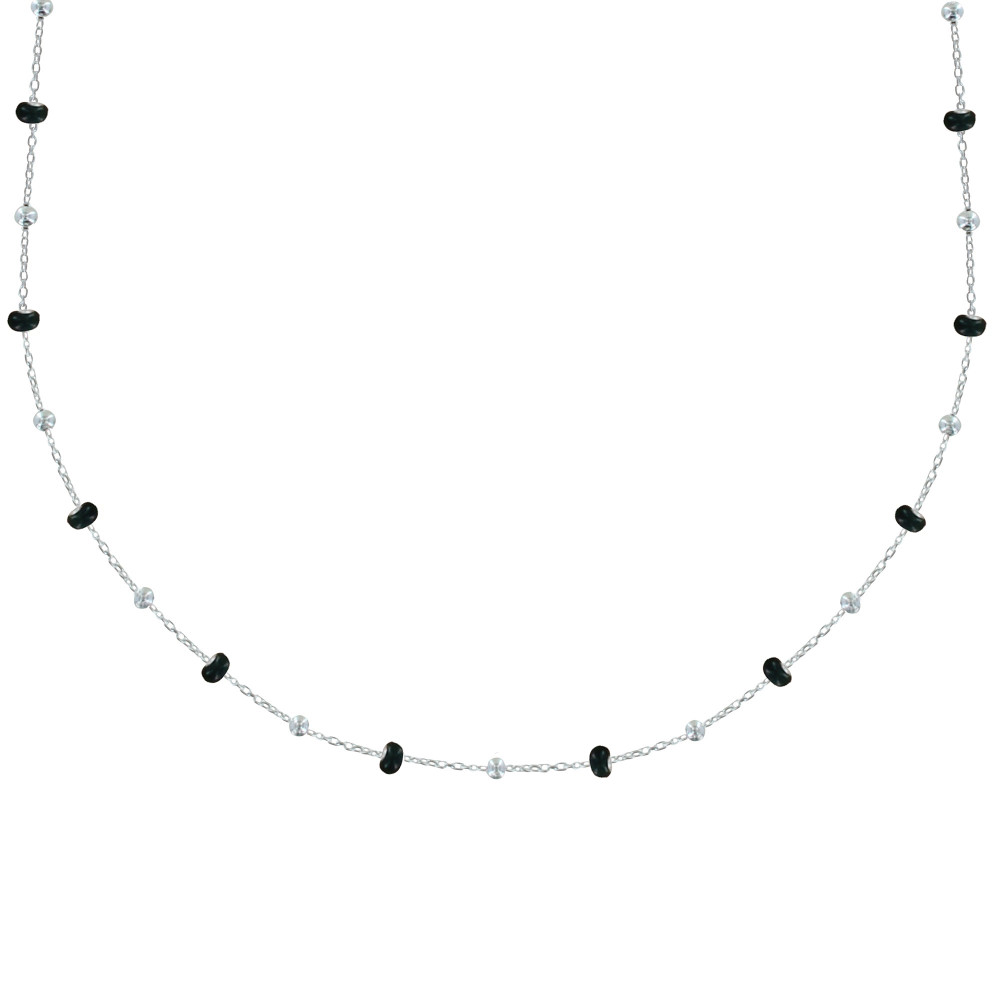 LES POULETTES BIJOUX - Collier Argent 925 Perles Émaillées et Perles Argent