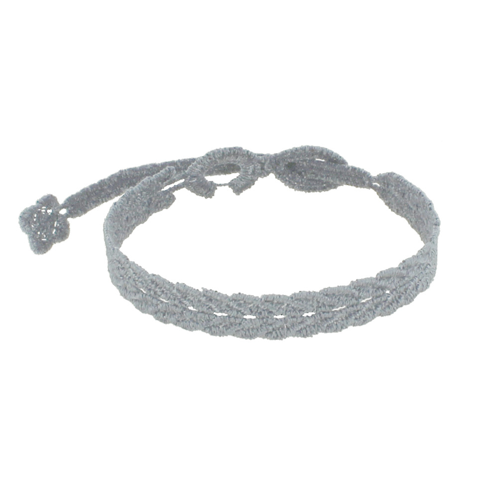 LES POULETTES BIJOUX Cruciani Bracelet Homme Dentelle Prospérité Gris Clair